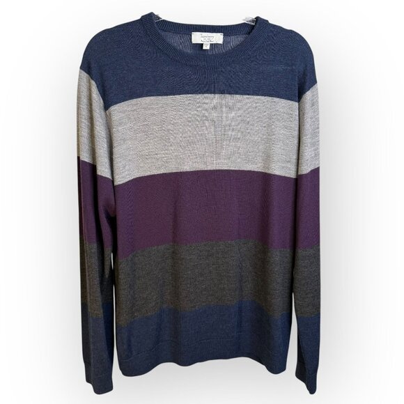 Turnbury Multicolor Stripe Merino Wool‎ Sweater - Picture 1 of 4